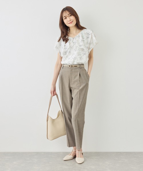 ROPE' PICNIC(ロペピクニック)の「リネンライクシリーズ ドライタッチテーパードパンツ/UVカット・接触冷感・防シワ(その他パンツ・レディース・グレー系その他/ネイビー/ブラウン・S/L/M)」の16枚目の写真
