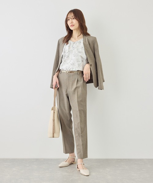 ROPE' PICNIC(ロペピクニック)の「リネンライクシリーズ ドライタッチテーパードパンツ/UVカット・接触冷感・防シワ(その他パンツ・レディース・グレー系その他/ネイビー/ブラウン・S/L/M)」の17枚目の写真