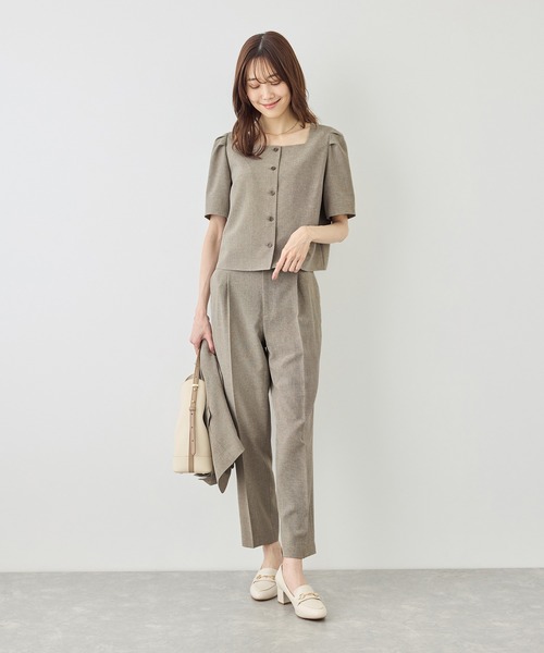 ROPE' PICNIC(ロペピクニック)の「リネンライクシリーズ ドライタッチテーパードパンツ/UVカット・接触冷感・防シワ(その他パンツ・レディース・グレー系その他/ネイビー/ブラウン・S/L/M)」の19枚目の写真