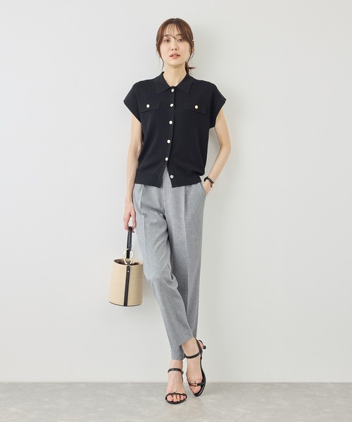 ROPE' PICNIC(ロペピクニック)の「リネンライクシリーズ ドライタッチテーパードパンツ/UVカット・接触冷感・防シワ(その他パンツ・レディース・グレー系その他/ネイビー/ブラウン・S/L/M)」の4枚目の写真