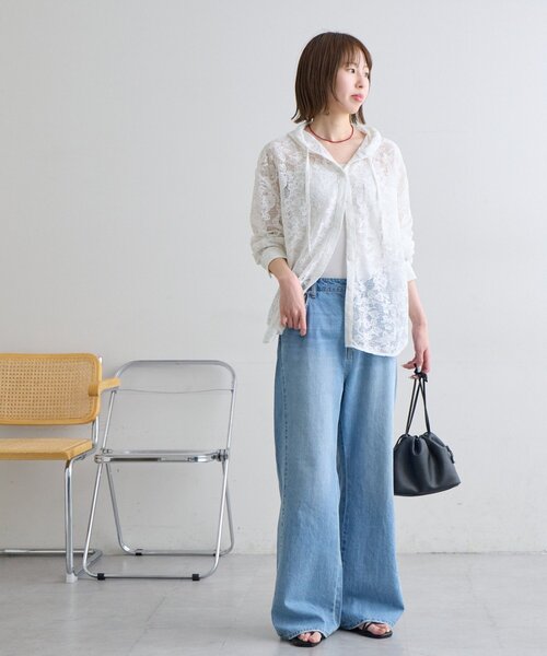 yuyukekelife監修】欲張りライトオンスデニムワイドパンツ（その他