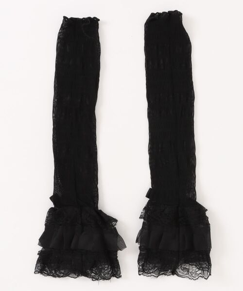 almo（アルモ）の「【Bls】【ZA】【Bling Leads】レース×フリル レッグウォーマー(BL)（ソックス/靴下・レディース・ホワイト/ブラック・FREE）」の5枚目の写真