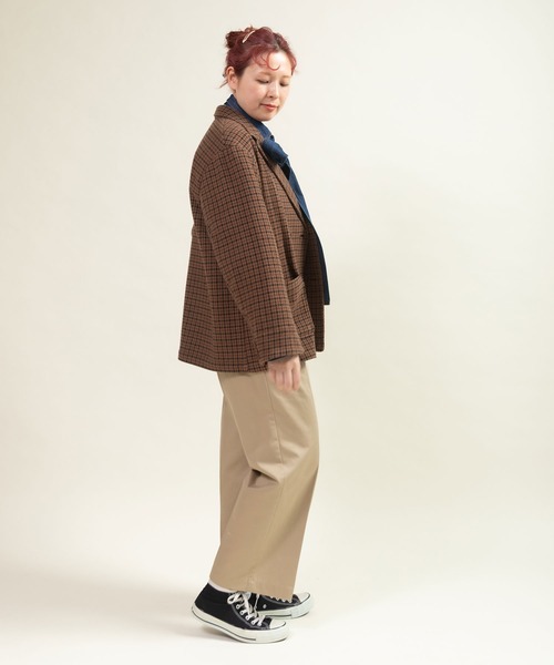 CHILD WOMAN(チャイルドウーマン)の「先染めウール ダブルジャケット(テーラードジャケット・レディース・ダークブラウン・FREE)」の16枚目の写真