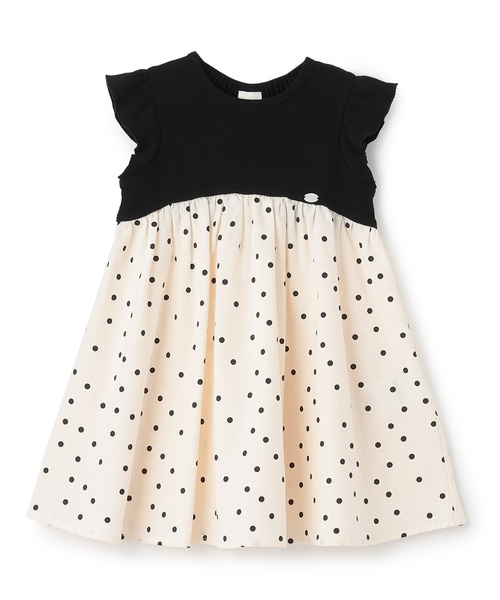 petit main(プティマイン)の「【リンク】ドット柄カットドッキングワンピース(ワンピース・キッズ・キナリ/ネイビー/ライトピンク・110cm/90cm/100cm/130cm/120cm/80cm)」の4枚目の写真