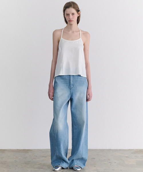 ANDNEEDS(アンドニーズ)の「Erra line wide pants (light blue)(デニムパンツ・レディース・その他・SMALL/MEDIUM/LARGE)」の2枚目の写真