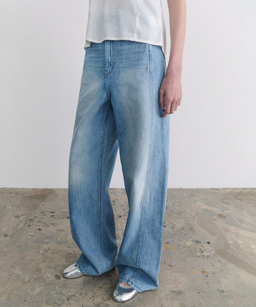 ANDNEEDS(アンドニーズ)の「Erra line wide pants (light blue)(デニムパンツ・レディース・その他・SMALL/MEDIUM/LARGE)」の3枚目の写真