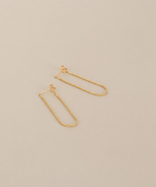 COCOSHNIK(ココシュニック)の「K10クリスクロスチェーンフープ スタッドピアス(ピアス(両耳用)・レディース・イエローゴールド・00)」の9枚目の写真