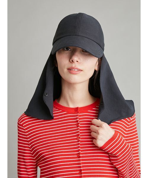 Mila Owen(ミラオーウェン)の「【UVカット】【接触冷感】ケープキャップ(キャップ・レディース・ベージュ/ブラック・F)」の18枚目の写真