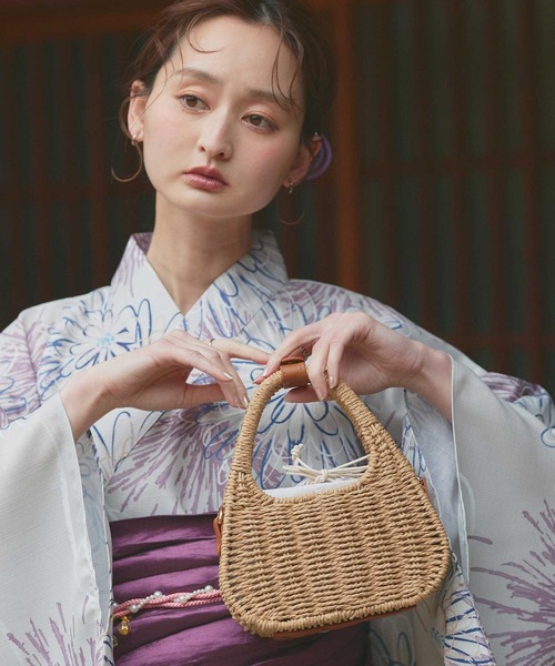 ad thie(アドティエ)の「ショルダー付き 2way カゴバッグ(かごバッグ・レディース・ライトブラウン/ナチュラル・FREE)」の6枚目の写真