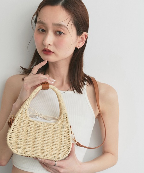 ad thie(アドティエ)の「ショルダー付き 2way カゴバッグ(かごバッグ・レディース・ライトブラウン/ナチュラル・FREE)」の22枚目の写真