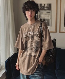 NOWLE | 【NOWLE】ピグメント加工 ヴィンテージライク サーフグラフィック 半袖 Tシャツ / プリント Tシャツ(Tシャツ/カットソー)