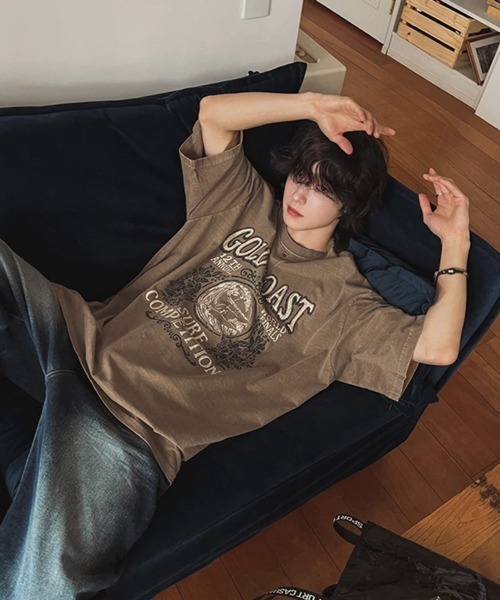 NOWLE(ノウル)の「【NOWLE】ピグメント加工 ヴィンテージライク サーフグラフィック 半袖 Tシャツ / プリント Tシャツ(Tシャツ/カットソー・メンズ・ブラウン・SMALL/MEDIUM/LARGE)」の12枚目の写真