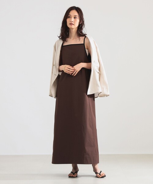 Demi-Luxe BEAMS(デミルクス ビームス)の「【8/6値下げ】コットン シルク フレア ワンピース(ワンピース・レディース・ブラウン/ホワイト系その他5・ONE SIZE)」の2枚目の写真
