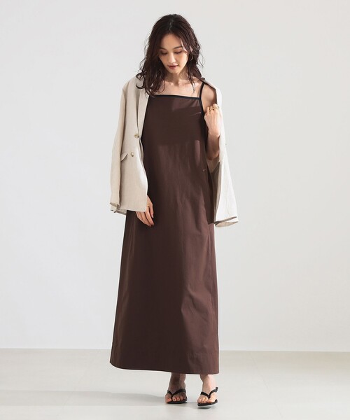 Demi-Luxe BEAMS(デミルクス ビームス)の「【8/6値下げ】コットン シルク フレア ワンピース(ワンピース・レディース・ブラウン/ホワイト系その他5・ONE SIZE)」の5枚目の写真