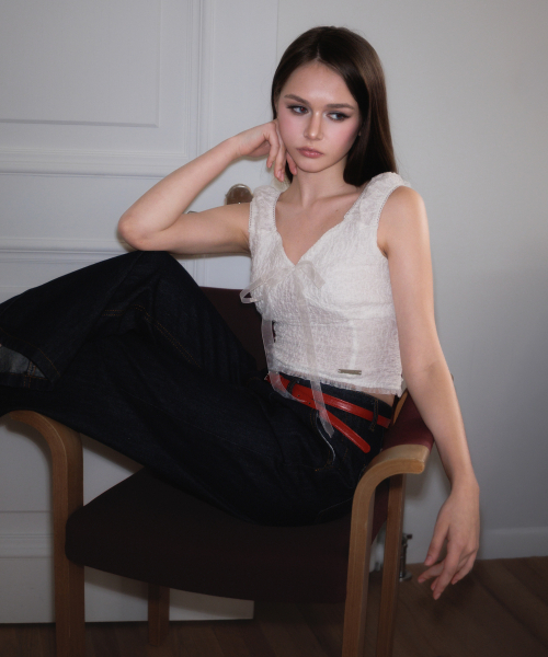 ROSEFRANTZ（ロゼフランツ）の「Chiffon Ribbon Crinkle Sleeveless [Ivory]（Tシャツ/カットソー・レディース・アイボリー・SMALL/MEDIUM）」の12枚目の写真