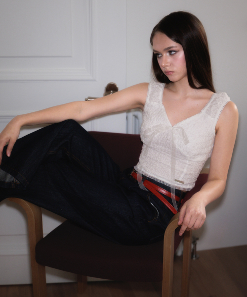 ROSEFRANTZ（ロゼフランツ）の「Chiffon Ribbon Crinkle Sleeveless [Ivory]（Tシャツ/カットソー・レディース・アイボリー・SMALL/MEDIUM）」の13枚目の写真