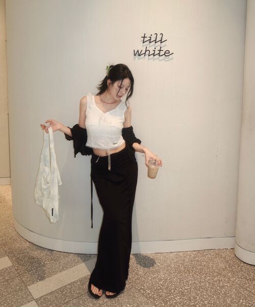 ROSEFRANTZ（ロゼフランツ）の「Chiffon Ribbon Crinkle Sleeveless [Ivory]（Tシャツ/カットソー・レディース・アイボリー・SMALL/MEDIUM）」の14枚目の写真