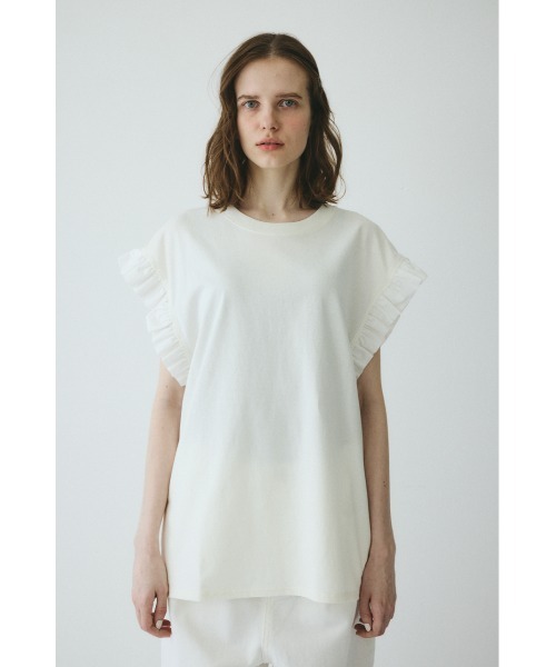 HeRIN.CYE(ヘリンドットサイ)の「Point frill box tops(Tシャツ/カットソー・レディース・ブラウン/ホワイト/ブラック・FREE)」の2枚目の写真