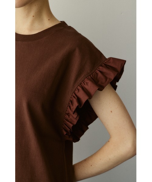 HeRIN.CYE(ヘリンドットサイ)の「Point frill box tops(Tシャツ/カットソー・レディース・ブラウン/ホワイト/ブラック・FREE)」の13枚目の写真