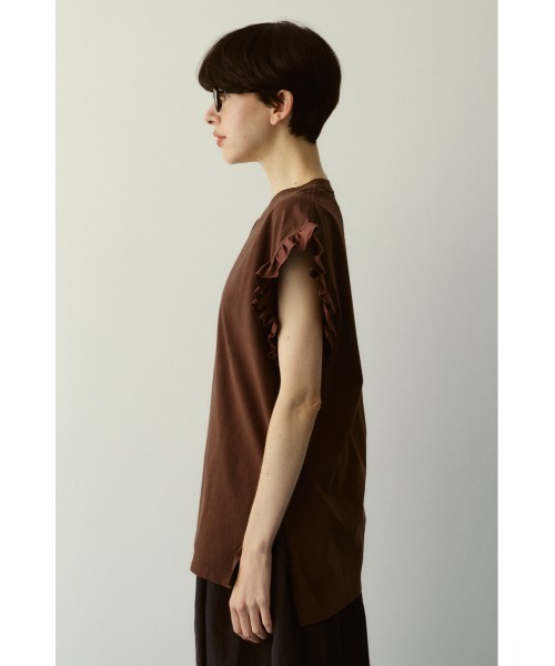 HeRIN.CYE(ヘリンドットサイ)の「Point frill box tops(Tシャツ/カットソー・レディース・ブラウン/ホワイト/ブラック・FREE)」の9枚目の写真