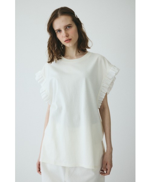 HeRIN.CYE(ヘリンドットサイ)の「Point frill box tops(Tシャツ/カットソー・レディース・ブラウン/ホワイト/ブラック・FREE)」の15枚目の写真