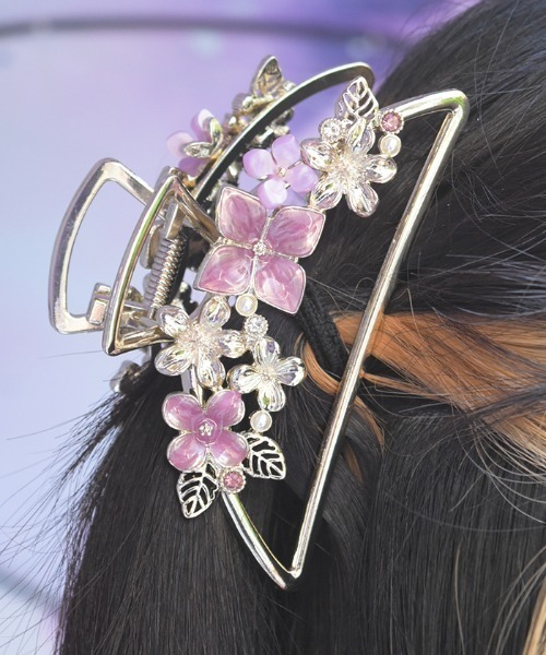 セール】紫陽花バンスクリップ（バレッタ/ヘアクリップ）｜axes femme