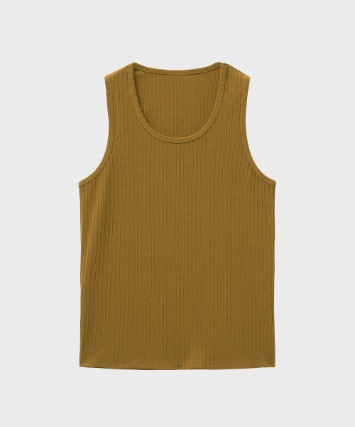 NOIRER(ノイア)の「マルチリブスリーブレスTシャツ(マスタード)(Tシャツ/カットソー・メンズ・その他・50)」の2枚目の写真