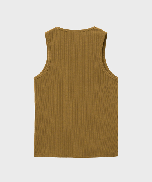 NOIRER(ノイア)の「マルチリブスリーブレスTシャツ(マスタード)(Tシャツ/カットソー・メンズ・その他・50)」の3枚目の写真