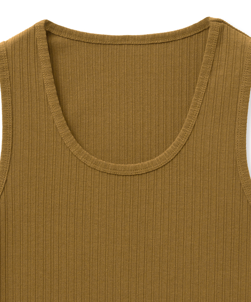 NOIRER(ノイア)の「マルチリブスリーブレスTシャツ(マスタード)(Tシャツ/カットソー・メンズ・その他・50)」の4枚目の写真