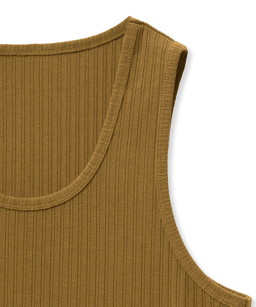 NOIRER(ノイア)の「マルチリブスリーブレスTシャツ(マスタード)(Tシャツ/カットソー・メンズ・その他・50)」の5枚目の写真