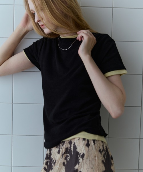 DRWCYS(ドロシーズ)の「ベーシックコンパクトTEE(Tシャツ/カットソー・レディース・ホワイト/イエロー/ネイビー/ブラック・FREE)」の1枚目の写真
