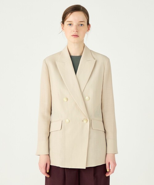 BALLSEY(ボールジィ)の「エアリースラブ ダブルブレストジャケット(テーラードジャケット・レディース・ネイビー/ベージュ・34/36)」の11枚目の写真
