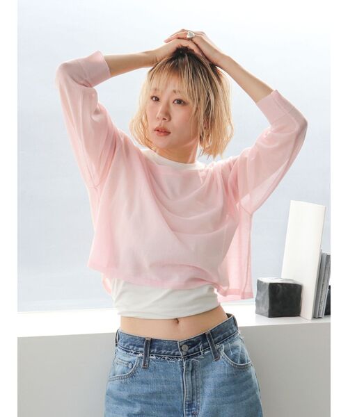 Ungrid(アングリッド)の「接触冷感ボートネックビックシルエットニット(ニット/セーター・レディース・オフホワイト/ピンク/ブラック・FREE)」の10枚目の写真