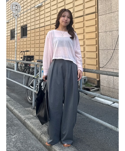 Ungrid(アングリッド)の「接触冷感ボートネックビックシルエットニット(ニット/セーター・レディース・オフホワイト/ピンク/ブラック・FREE)」の14枚目の写真