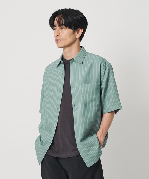 BEAUTY&YOUTH UNITED ARROWS(ビューティーアンドユースユナイテッドアローズ)の「ライト リネンタッチ ストライプ レギュラーカラー シャツ FORM TAPERD型(シャツ/ブラウス・メンズ・ライム・L/M/S/XL)」の18枚目の写真