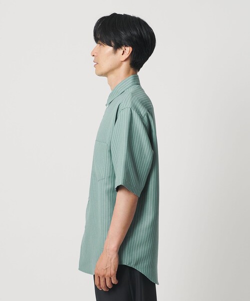 BEAUTY&YOUTH UNITED ARROWS(ビューティーアンドユースユナイテッドアローズ)の「ライト リネンタッチ ストライプ レギュラーカラー シャツ FORM TAPERD型(シャツ/ブラウス・メンズ・ライム・L/M/S/XL)」の10枚目の写真