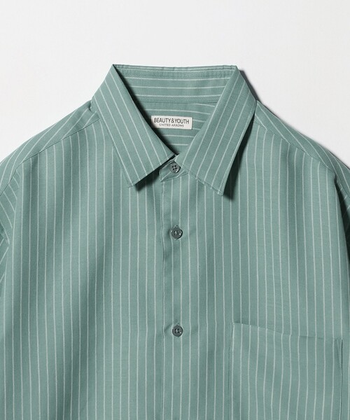 BEAUTY&YOUTH UNITED ARROWS(ビューティーアンドユースユナイテッドアローズ)の「ライト リネンタッチ ストライプ レギュラーカラー シャツ FORM TAPERD型(シャツ/ブラウス・メンズ・ライム・L/M/S/XL)」の13枚目の写真