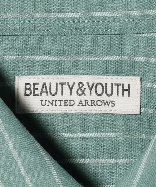 BEAUTY&YOUTH UNITED ARROWS(ビューティーアンドユースユナイテッドアローズ)の「ライト リネンタッチ ストライプ レギュラーカラー シャツ FORM TAPERD型(シャツ/ブラウス・メンズ・ライム・L/M/S/XL)」の6枚目の写真