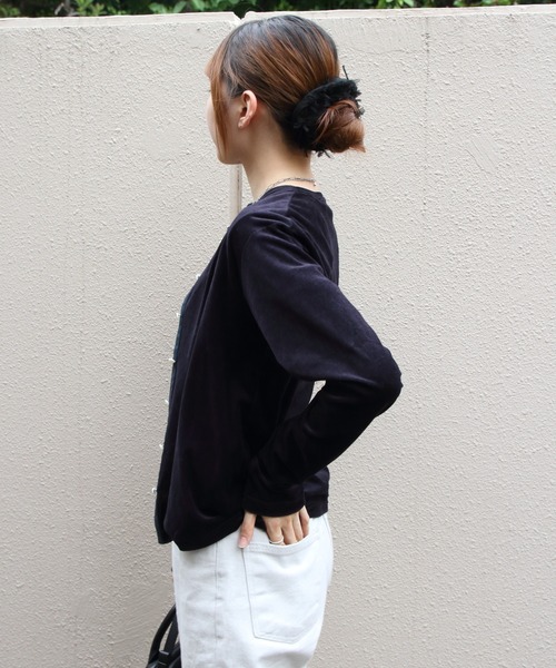 STEPS(ステップス)の「THE SHINZONE/シンゾーン ベロアカーディガン VELOUR CARDIGAN 26AMSCU05(カーディガン/ボレロ・レディース・グリーン/ネイビー・FREE)」の16枚目の写真