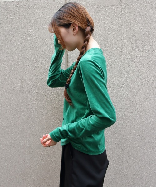 STEPS(ステップス)の「THE SHINZONE/シンゾーン ベロアカーディガン VELOUR CARDIGAN 26AMSCU05(カーディガン/ボレロ・レディース・グリーン/ネイビー・FREE)」の5枚目の写真