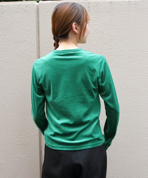 STEPS(ステップス)の「THE SHINZONE/シンゾーン ベロアカーディガン VELOUR CARDIGAN 26AMSCU05(カーディガン/ボレロ・レディース・グリーン/ネイビー・FREE)」の6枚目の写真