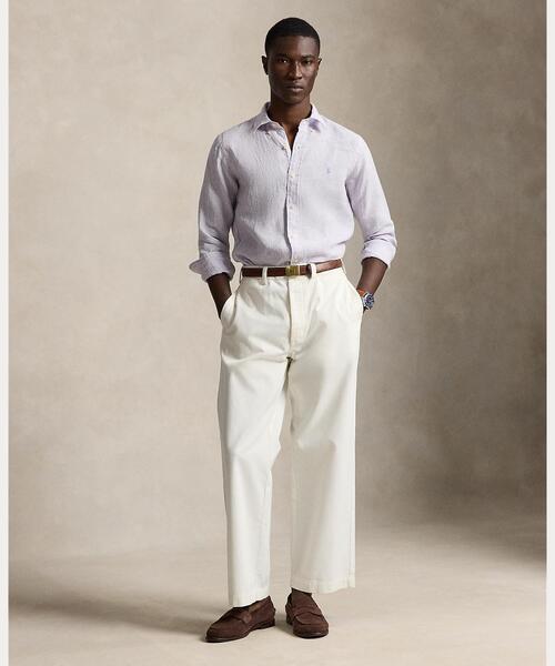 POLO RALPH LAUREN（ポロ ラルフ ローレン）の「クラシック フィット ストライプド リネン シャツ（シャツ/ブラウス・メンズ・パープル・L/M/S）」の3枚目の写真