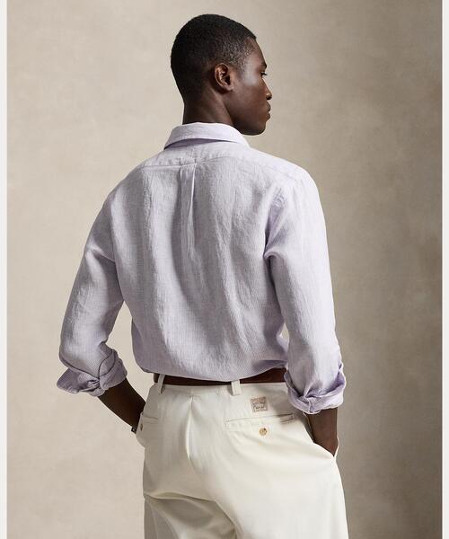 POLO RALPH LAUREN（ポロ ラルフ ローレン）の「クラシック フィット ストライプド リネン シャツ（シャツ/ブラウス・メンズ・パープル・L/M/S）」の4枚目の写真