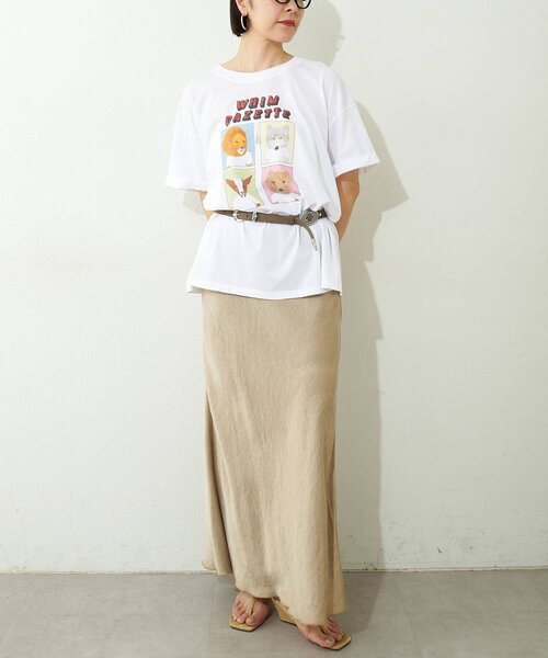 Whim Gazette(ウィムガゼット)の「【UNFORTUNATE PORTRAIT】別注WHIM TEE(Tシャツ/カットソー・レディース・ブラック/ホワイト・SMALL/LARGE)」の3枚目の写真