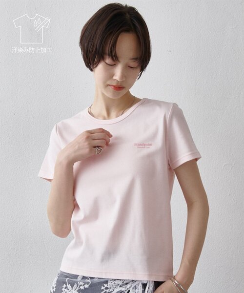 COLONY 2139（コロニートゥーワンスリーナイン）の「汗染み防止ワンポイントロゴTシャツ（Tシャツ/カットソー・レディース・ホワイト/ピンク/ブラック・FREE）」の3枚目の写真