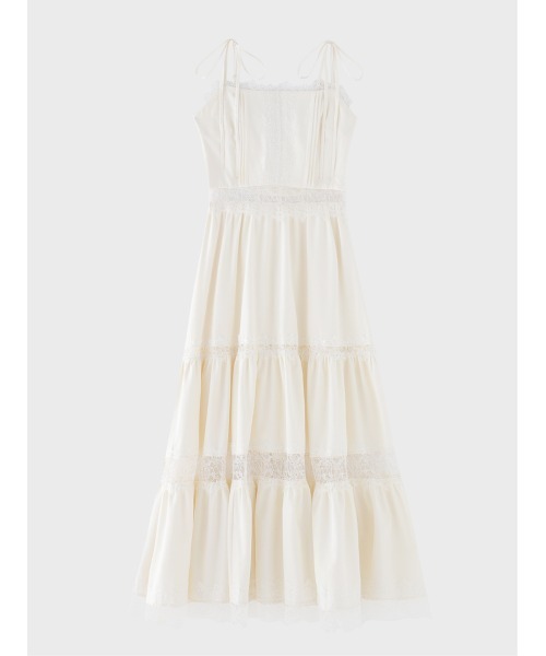 M me eme（エムミーエメ）の「Summer lace long cami onepiece(eme10579)（ワンピース・レディース・ブラック/アイボリー・FREE）」の3枚目の写真