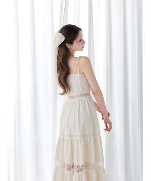 M me eme（エムミーエメ）の「Summer lace long cami onepiece(eme10579)（ワンピース・レディース・ブラック/アイボリー・FREE）」の8枚目の写真