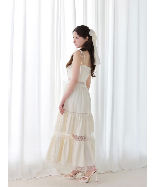 M me eme（エムミーエメ）の「Summer lace long cami onepiece(eme10579)（ワンピース・レディース・ブラック/アイボリー・FREE）」の10枚目の写真