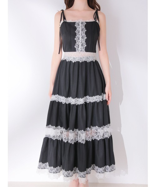 M me eme（エムミーエメ）の「Summer lace long cami onepiece(eme10579)（ワンピース・レディース・ブラック/アイボリー・FREE）」の14枚目の写真