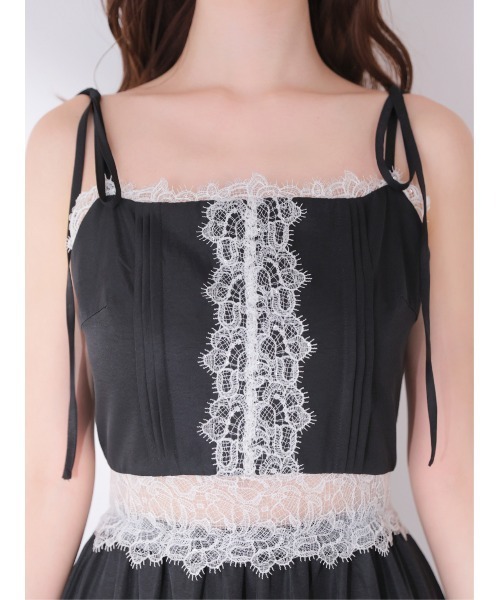 M me eme（エムミーエメ）の「Summer lace long cami onepiece(eme10579)（ワンピース・レディース・ブラック/アイボリー・FREE）」の15枚目の写真